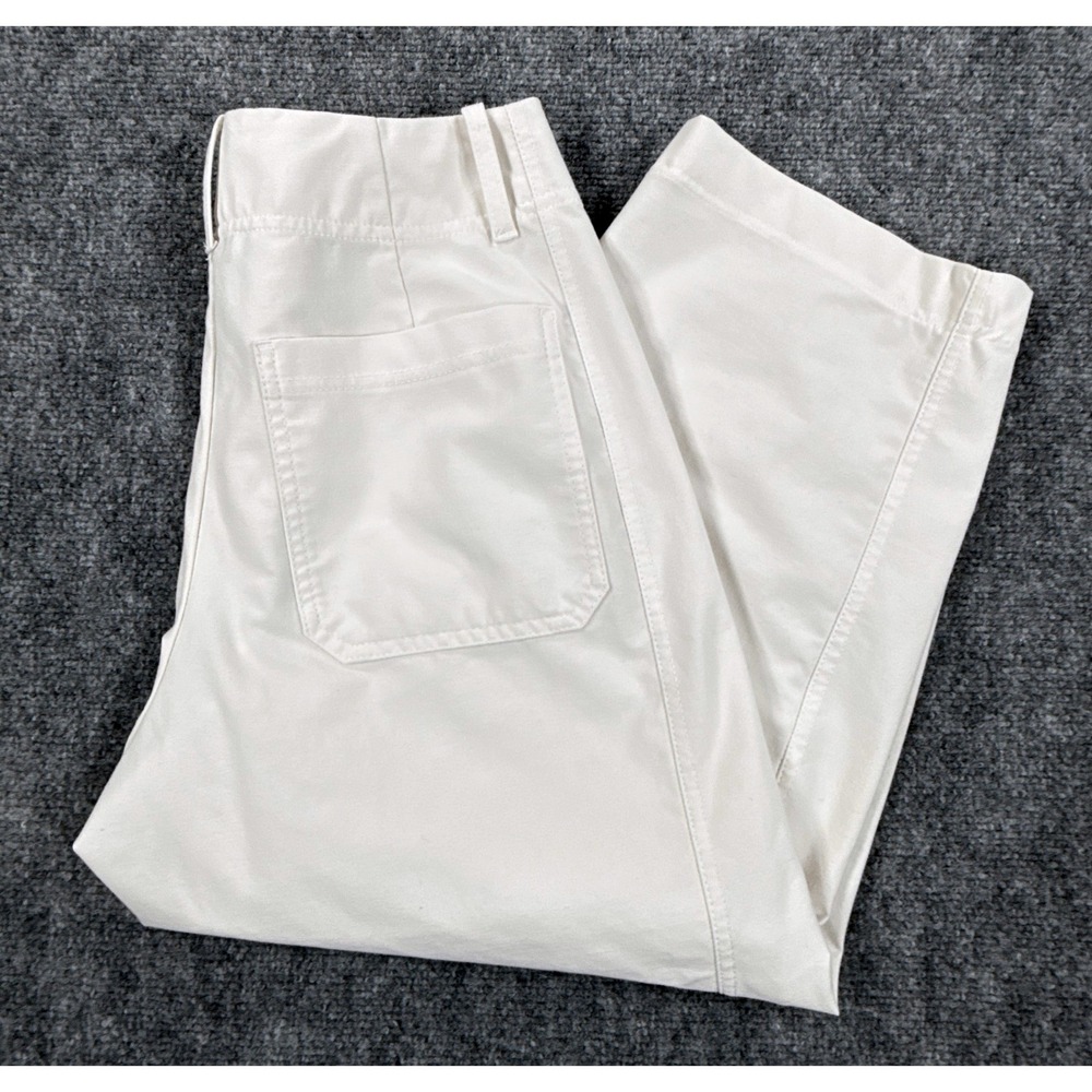 Athleta Womens Size 6P Brooklyn Wide Leg White Crop Pants Utility High Rise